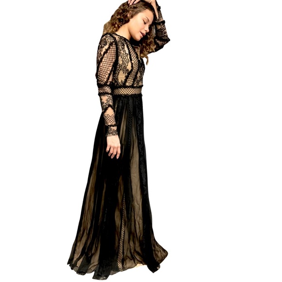 ZUHAIR MURAD silk & lace long dress red carpet - Picture 3 of 6